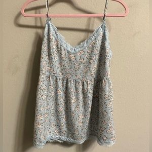 Baby blue floral tank